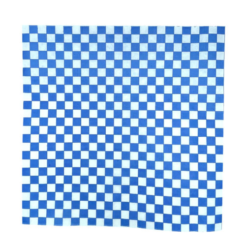 14" x 14" Grease Proof Paper - Blue Gingham | 1000/case