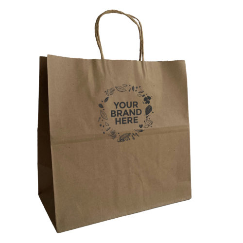Branded Kraft Paper Bags 13” x 7” x 13" | 1000/order